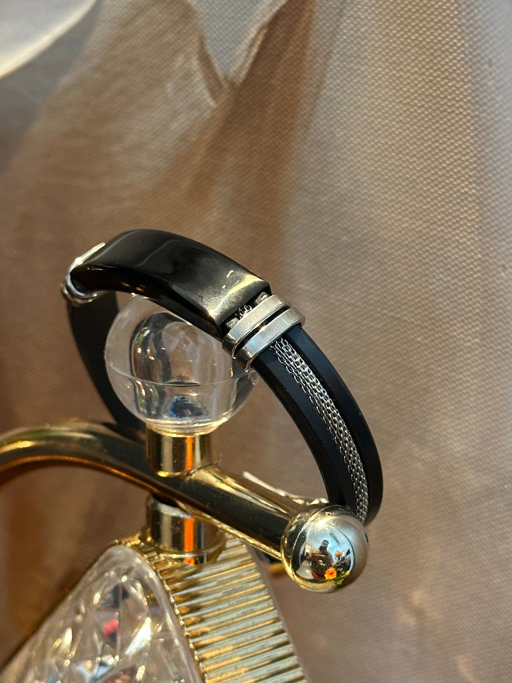 Pulsera cuero y malla metálica - Placa y cierre personalizado con nombre, frase, fecha o imagen 🌟