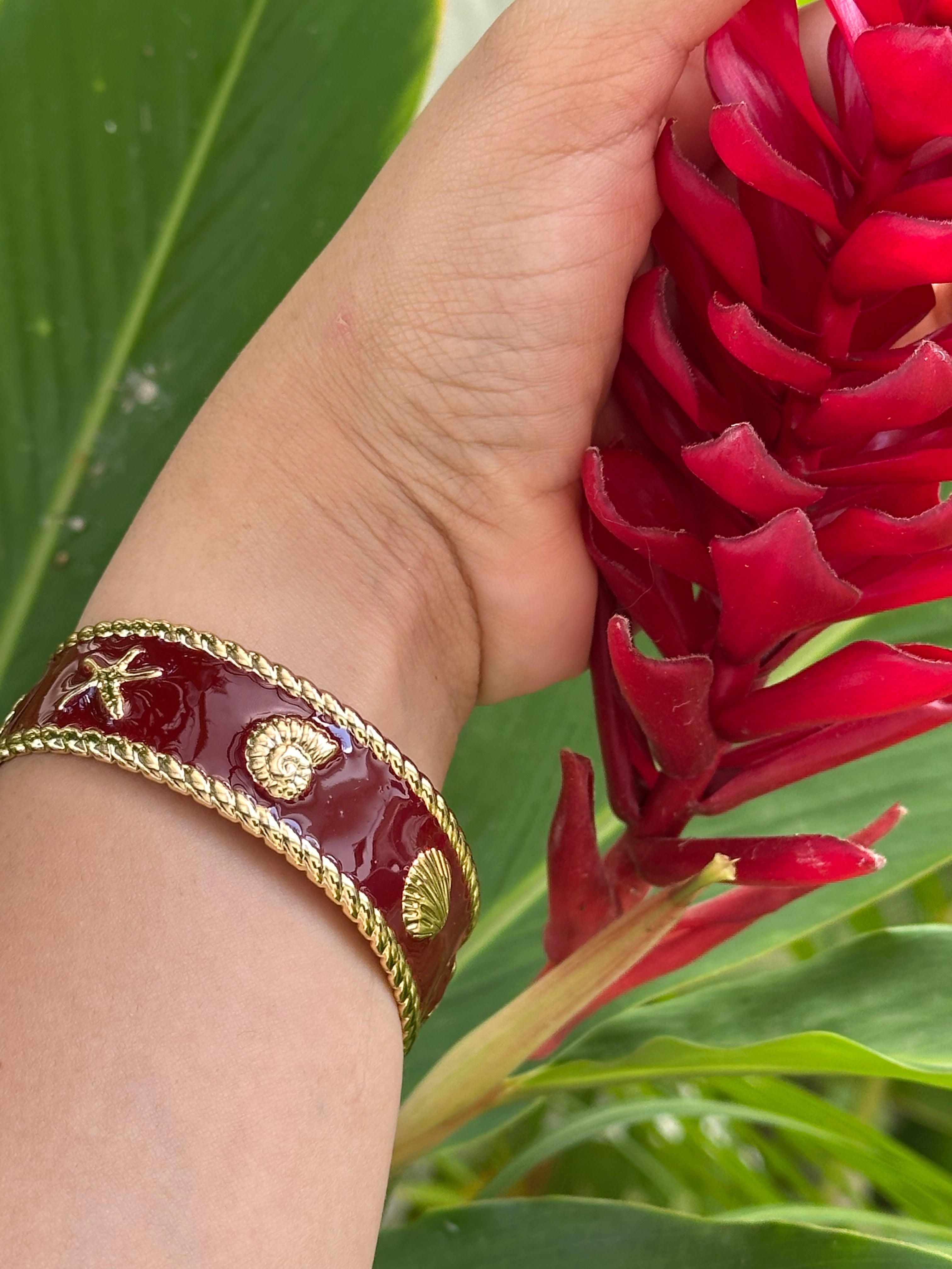 Brazalete Beach Vibes - Rojo Vino