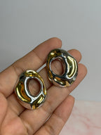 Aretes Marmoleados - Silver & Gold