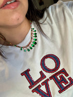 Collar Tennis con Gotas Esmeraldas