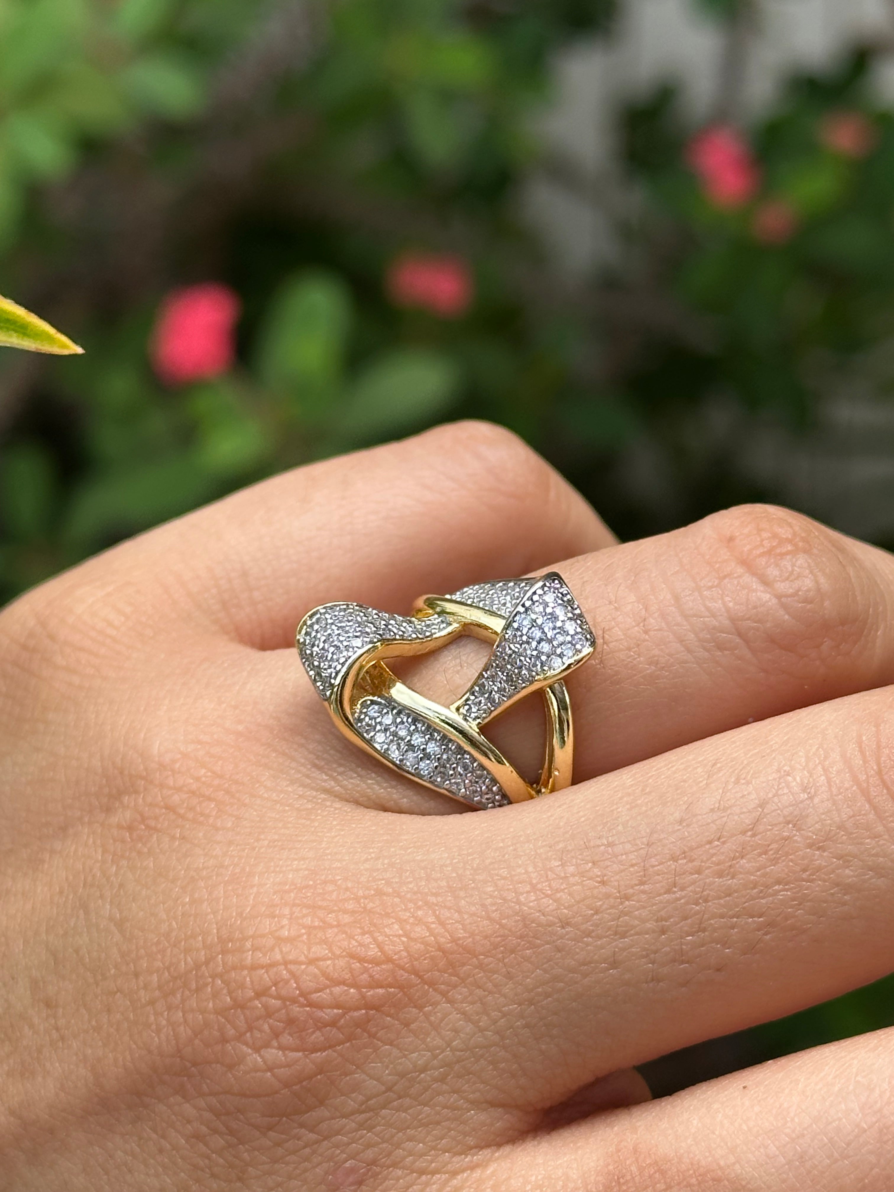 Anillo glam plateado & dorado