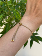 Pulsera con Placa y Corazón - Letras y/o Fotograbado
