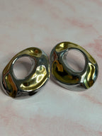 Aretes Marmoleados - Silver & Gold