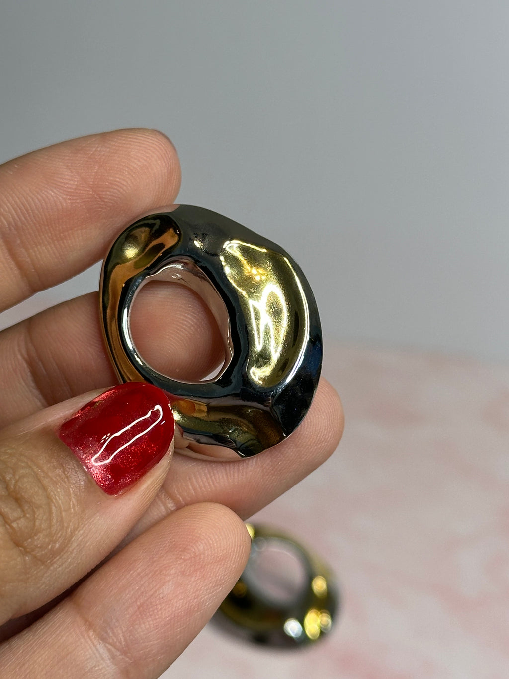 Aretes Marmoleados - Silver & Gold