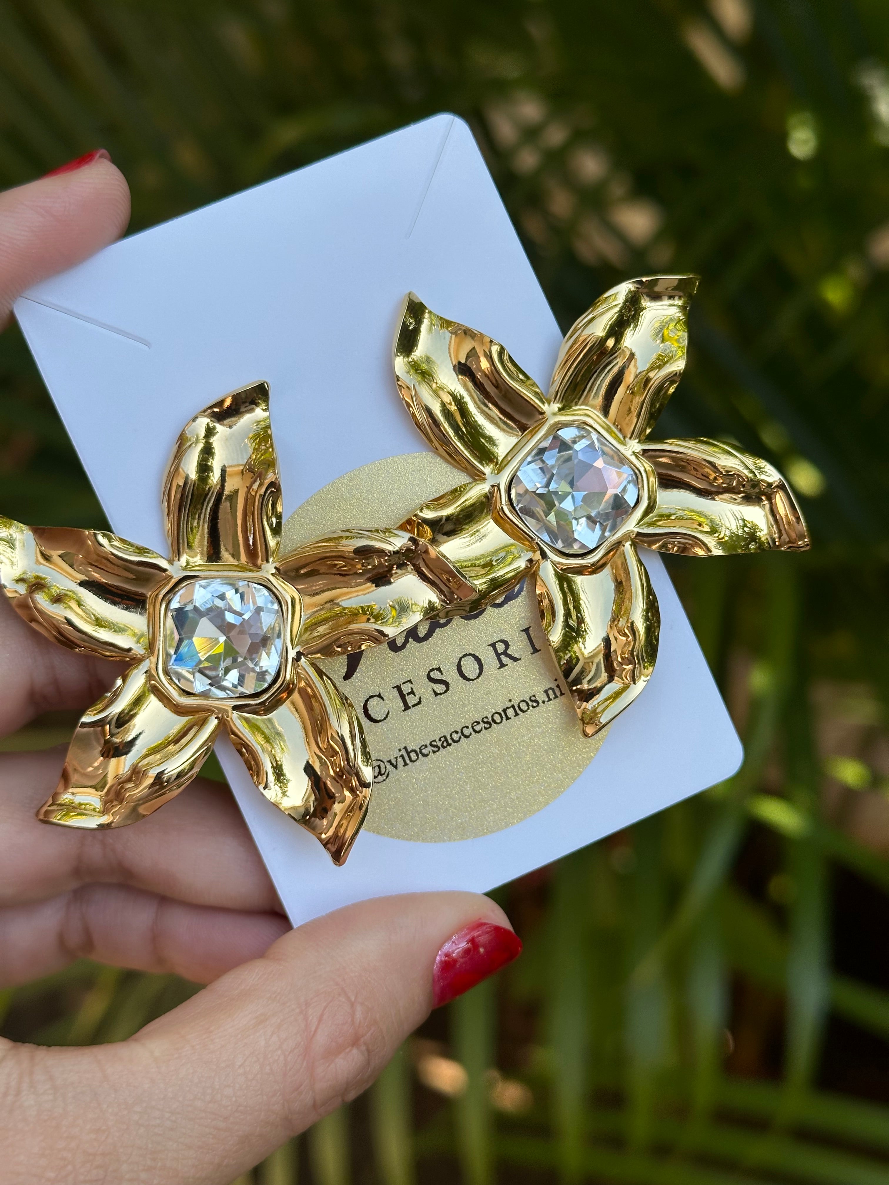 Aretes Beach Vibes con Cristal Facetado