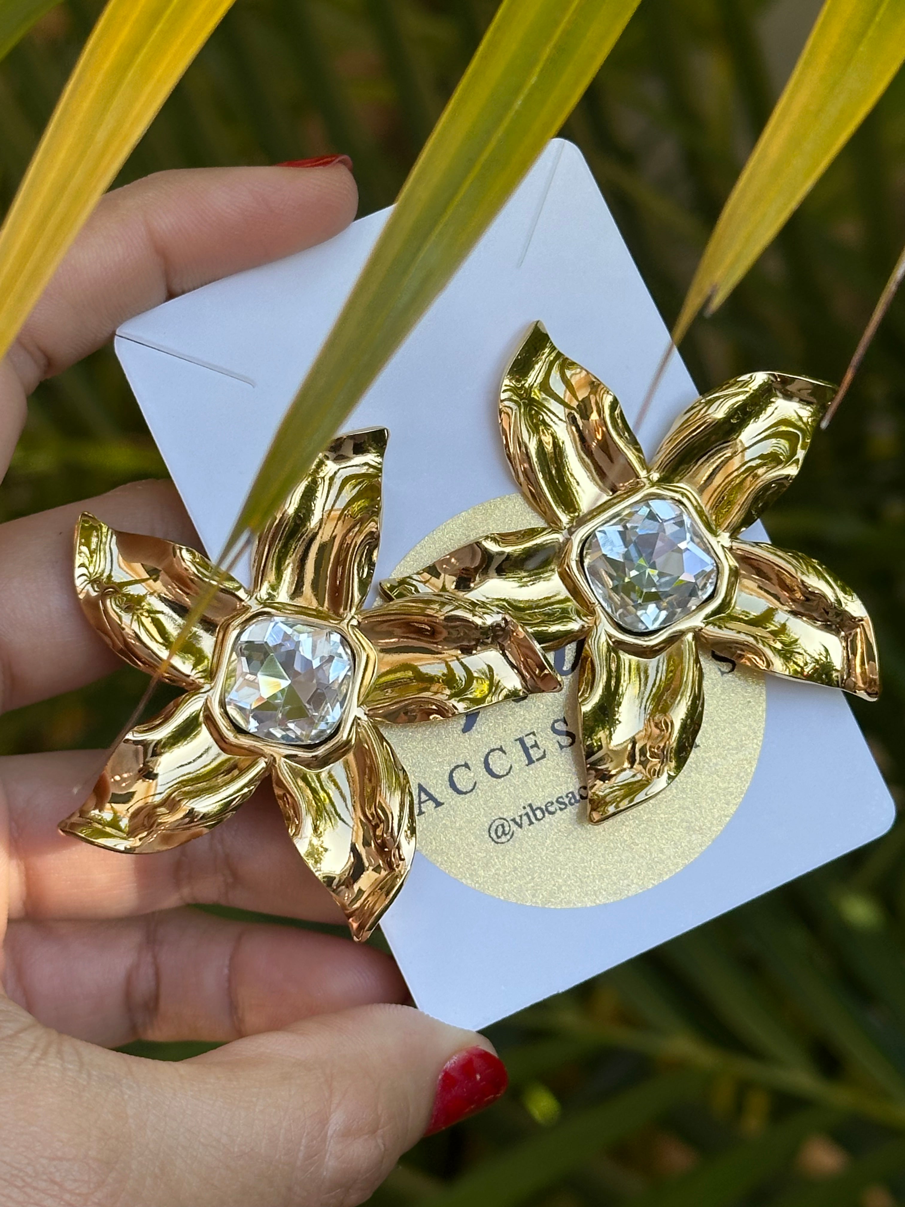 Aretes Beach Vibes con Cristal Facetado