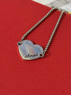 Pulsera con Dije de Corazón - Letras y/o Fotograbado