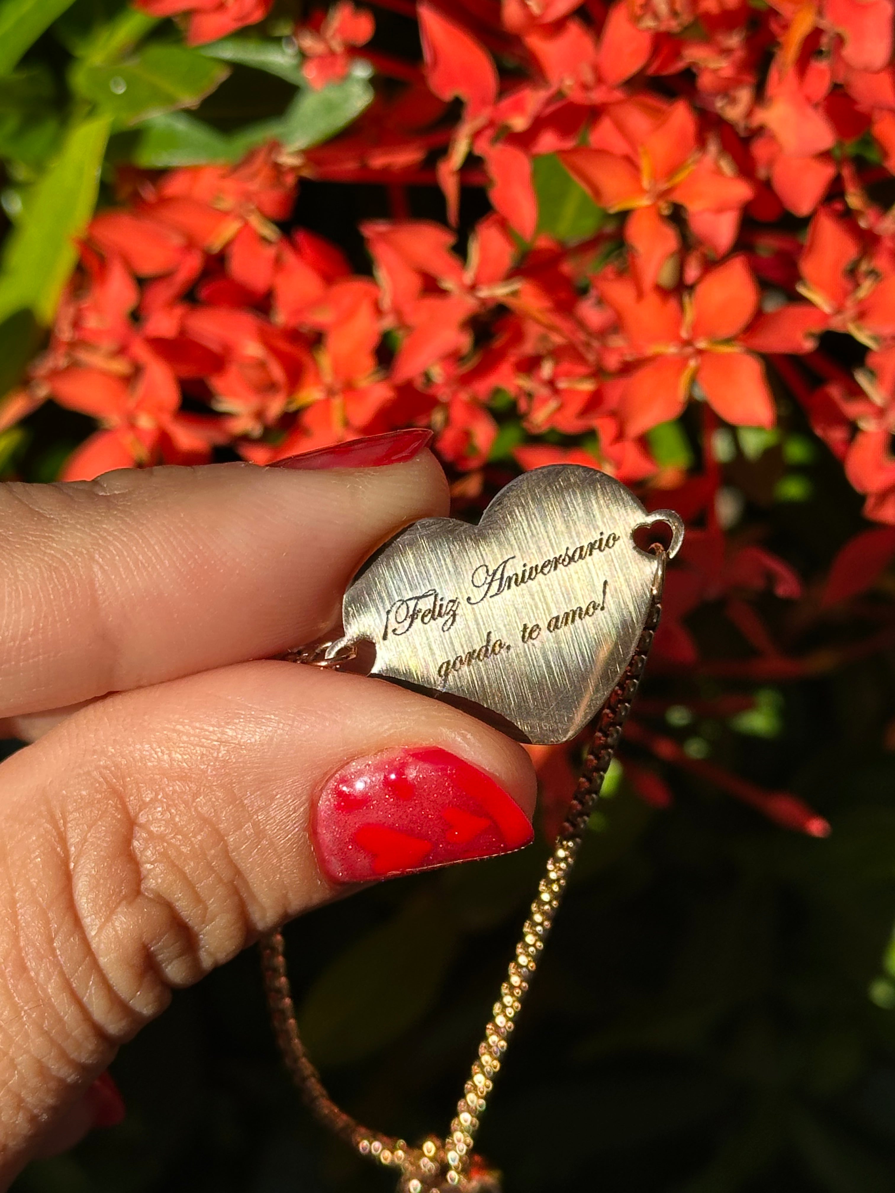 Pulsera con Dije de Corazón - Letras y/o Fotograbado