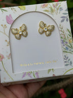 Aretes Esenciales Mariposa con Microcirconias