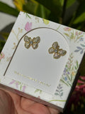 Aretes Esenciales Mariposa con Microcirconias