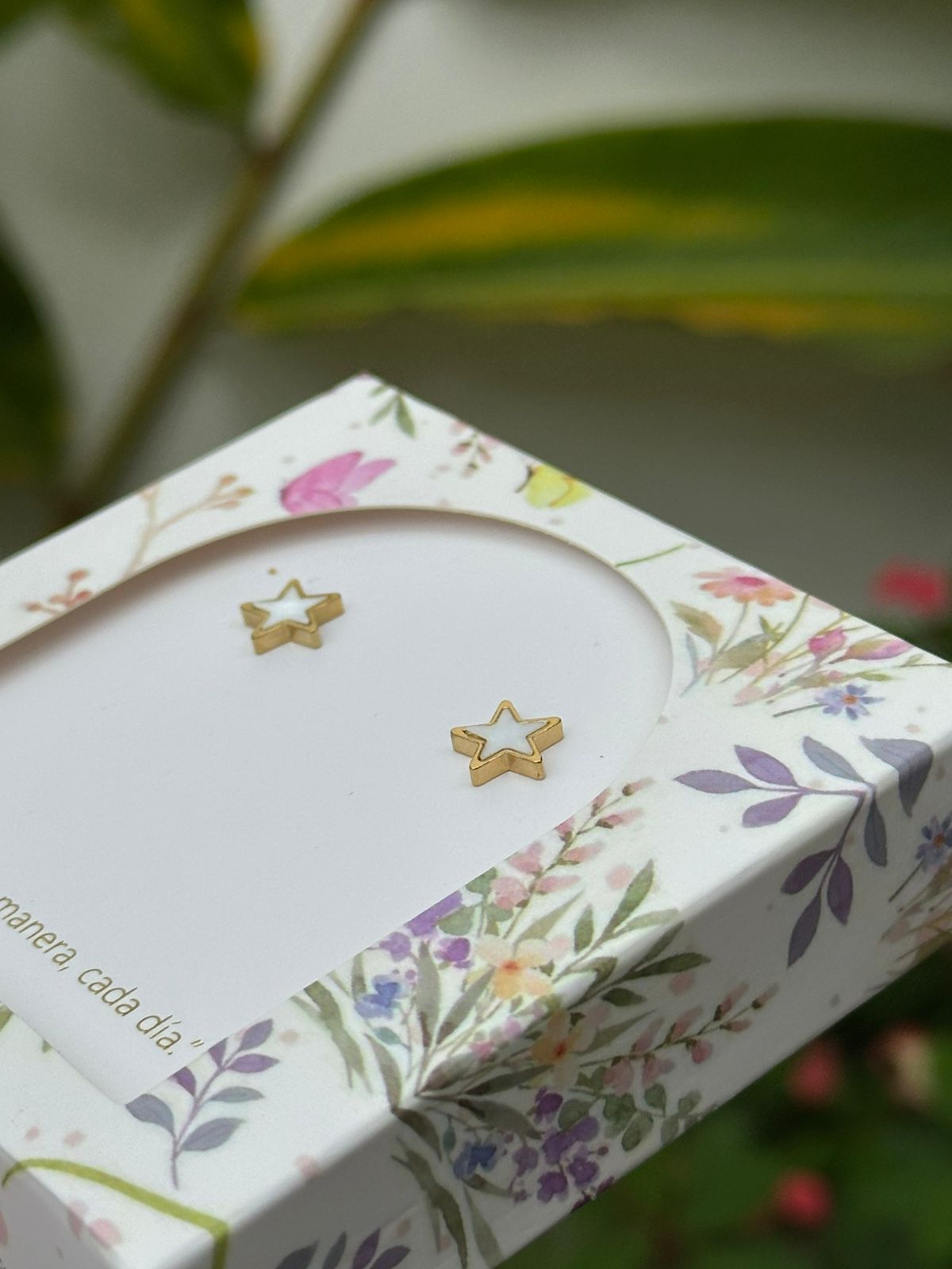 Aretes Esencial Mini Estrella Blanca