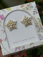 Aretes Esenciales Estrella Grande Circonia Blanca