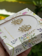 Aretes Flor Circonia Blanca