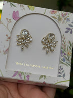 Aretes Flor Circonia Blanca