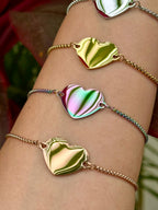 Pulsera con Dije de Corazón - Letras y/o Fotograbado