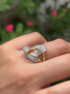 Anillo glam plateado & dorado