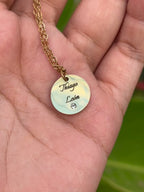 Hermoso Collar con Colgante Circular y Circonia - Letras y/o Fotograbado